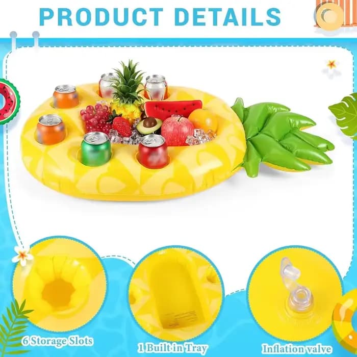 Porte-boissons gonflable flottant pour piscine, accessoire de fête, porte-gobelets flottants pour adultes et enfants, décoration flottante pour piscine et plage
