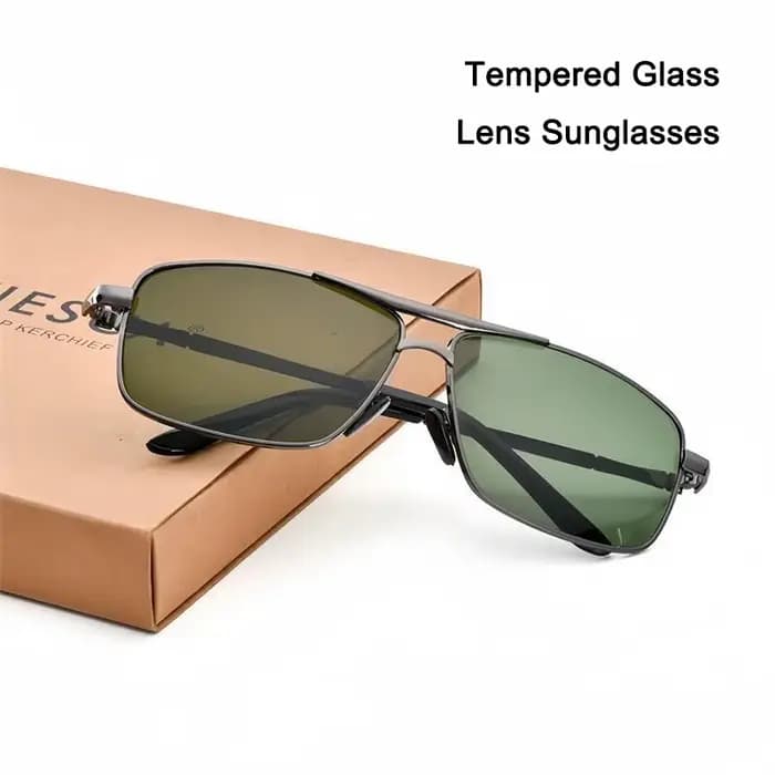 Lunettes de soleil à verres en verre trempé