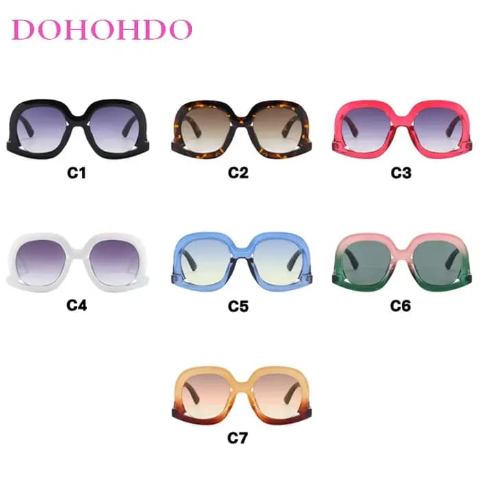 DOHOHDO – lunettes de soleil rondes irrégulières pour femmes et hommes