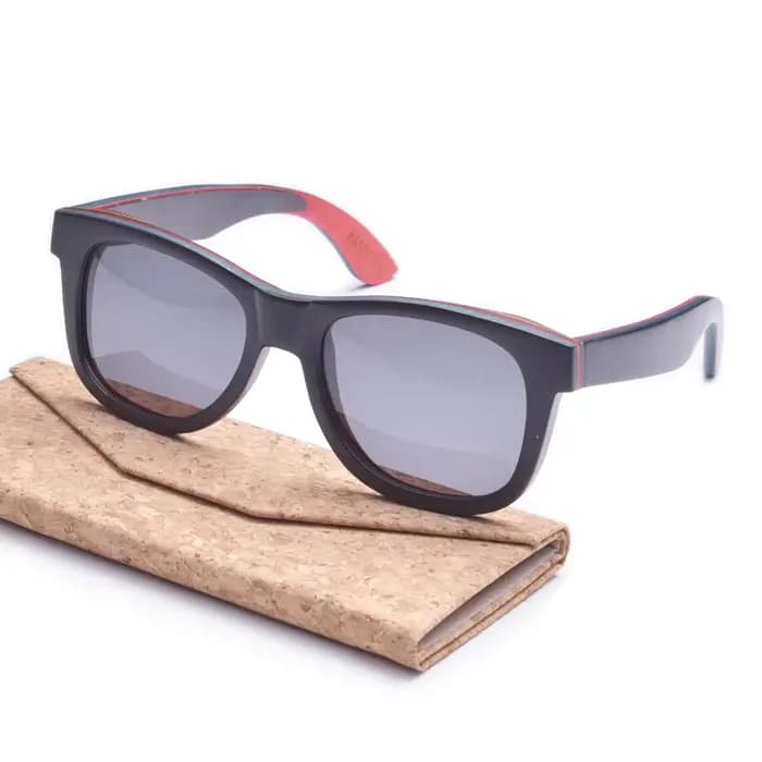 Lunettes de soleil en bois noir pour hommes et femmes