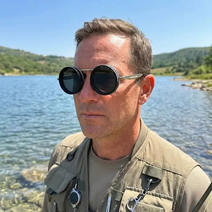 Lunettes de soleil de pêche à monture ronde