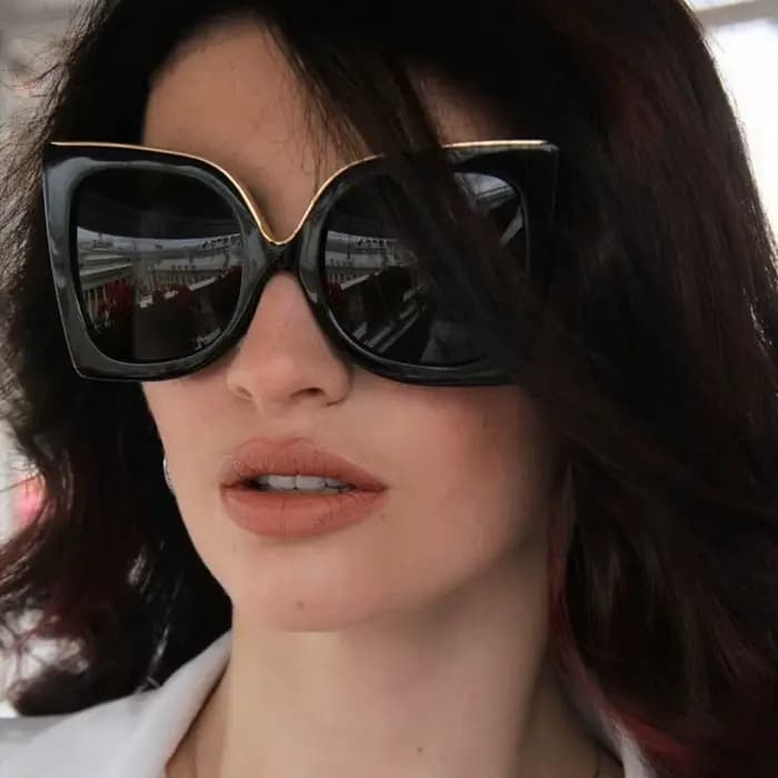 Lunettes de soleil surdimensionnées papillon tendance pour femme