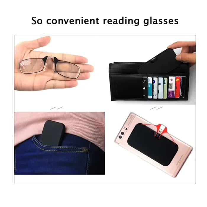 Pince-nez lunettes de lecture portables sans monture ultra-mince