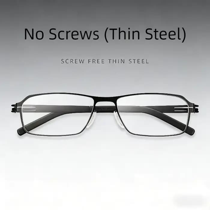 Style allemand mat rétro carré sans vis lunettes hommes monture de lunettes ultra-léger confort mince acier optique montures de lunettes