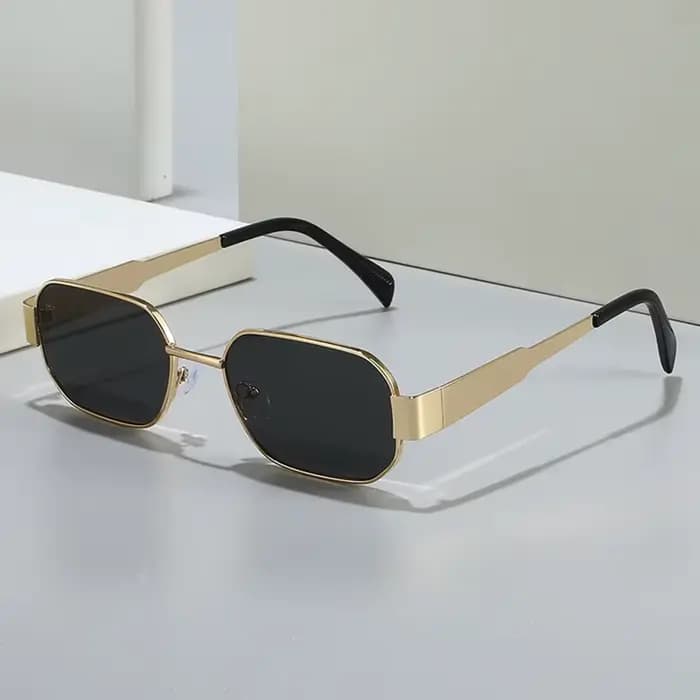 Buc& EI-Lunettes de soleil rétro à monture carrée en métal pour hommes et femmes
