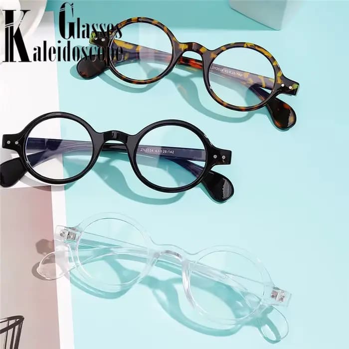 Nouveau cadre de lunettes rondes femmes hommes petites montures ordinateur lunettes optiques Vintage marque concepteur léopard noir verre clair lentille
