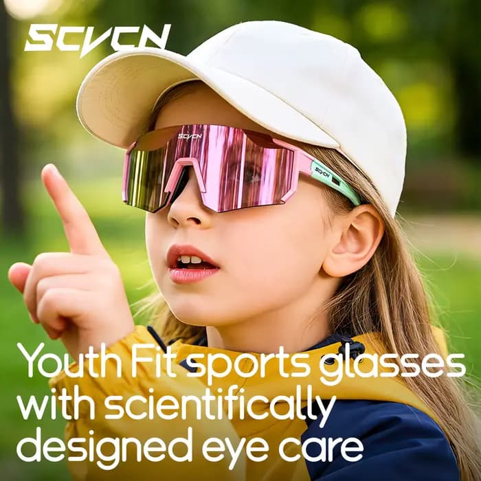 Lunettes de sport pour enfants SCVCN, lunettes de vélo pour enfants, lunettes de cyclisme photochromiques UV400, lunettes de soleil pour adolescents pour le cyclisme en plein air