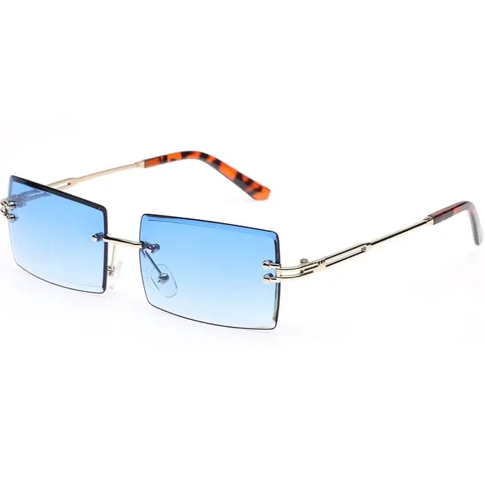 Lunettes de soleil sans monture en métal pour femmes et hommes