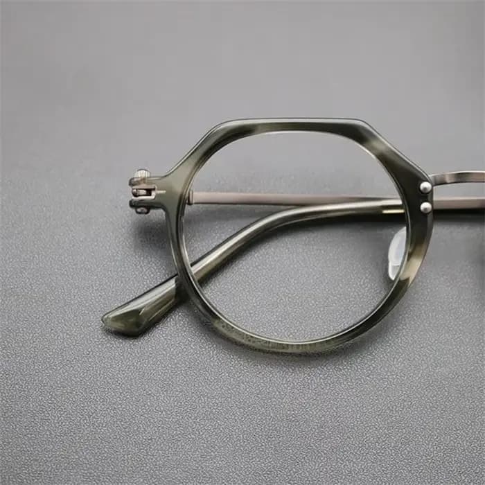 Montures de lunettes hexagonales en acétate de marque japonaise pour hommes
