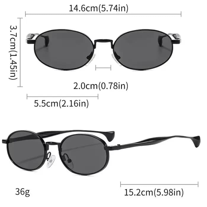 Lunettes de soleil Steampunk ovales et petites