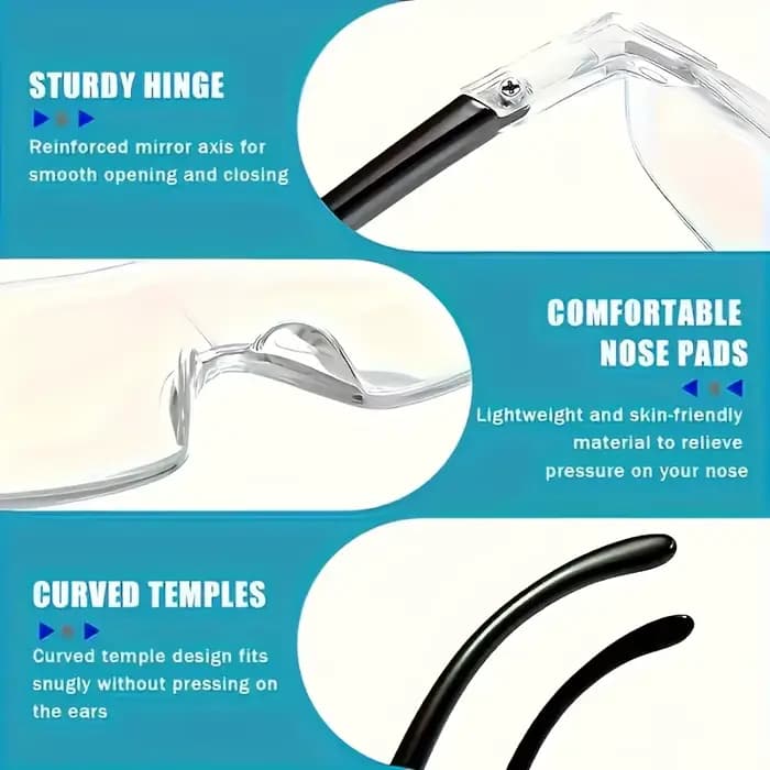 Loupes 3X portables, mains libres, vue claire, légères, pour la lecture et la réparation artisanale