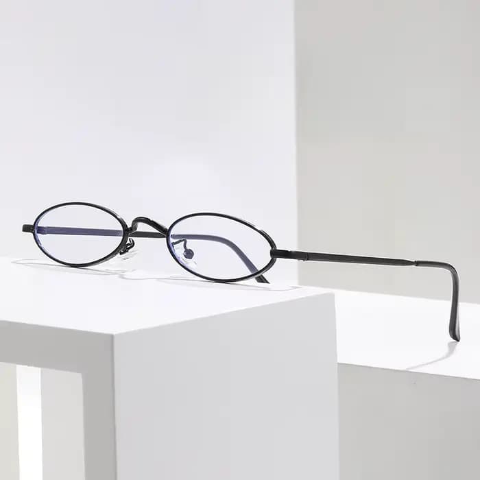 Montures de lunettes en métal ovales personnalisées de petite taille pour hommes et femmes