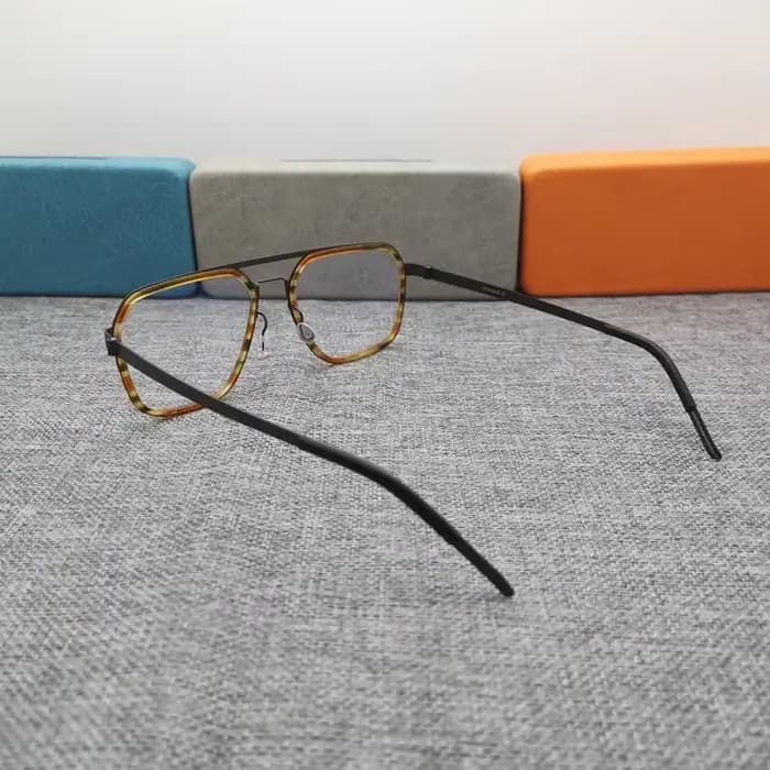 Lunettes carrées ultra-légères à double faisceau en titane pour hommes et femmes