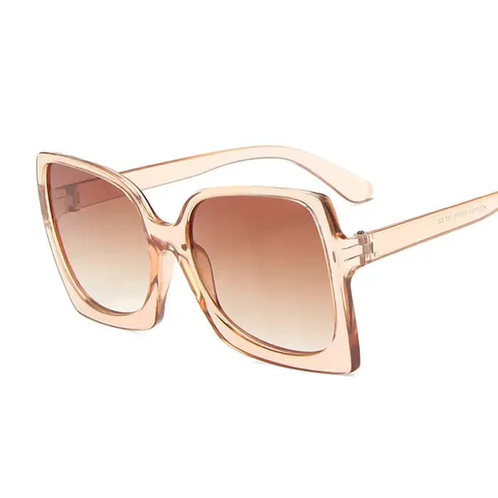 Vintage grandes lunettes De soleil carrées femme noir dégradé surdimensionné