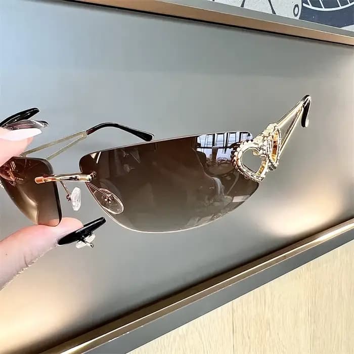 Lunettes de soleil sans monture tendance Y2K pour femmes