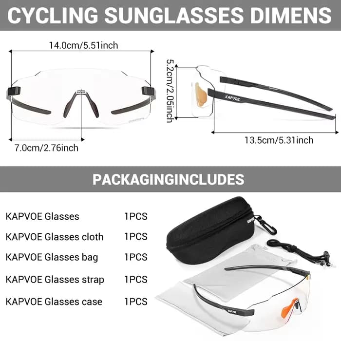 Lunettes de cyclisme photochromiques KAPVOE