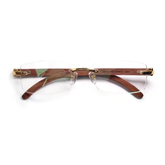 Monture de lunettes sans monture en bois pour hommes