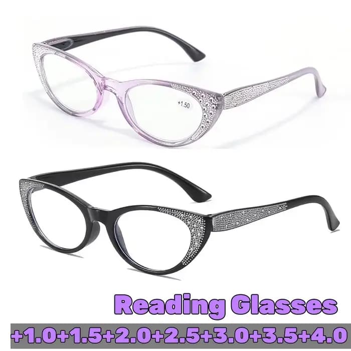 Lunettes de lecture de luxe pour femmes avec diamants