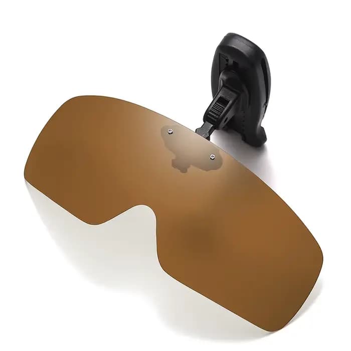 Lunettes de soleil de pêche avec clip anti-UV polarisées vin
