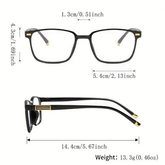 Lunettes de lecture rectangulaires à rivets pour hommes