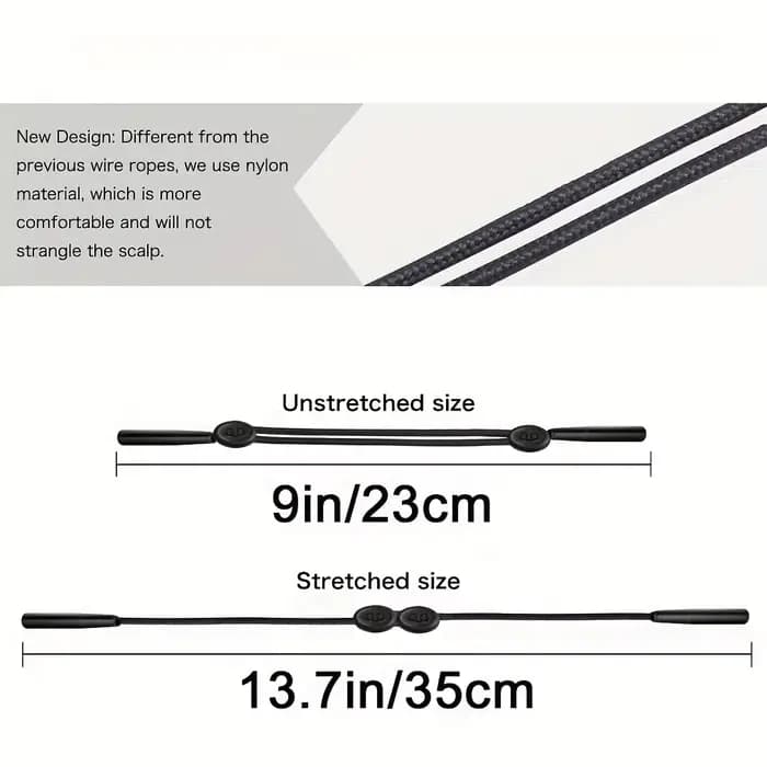Sangle de Lunettes de dehors Réglable pour Homme et Femme, 3 Pièces