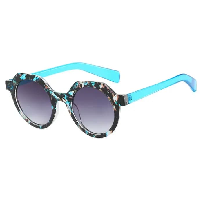 Ins populaire mode ronde femmes Punk lunettes de soleil rétro Rivets hommes tendance