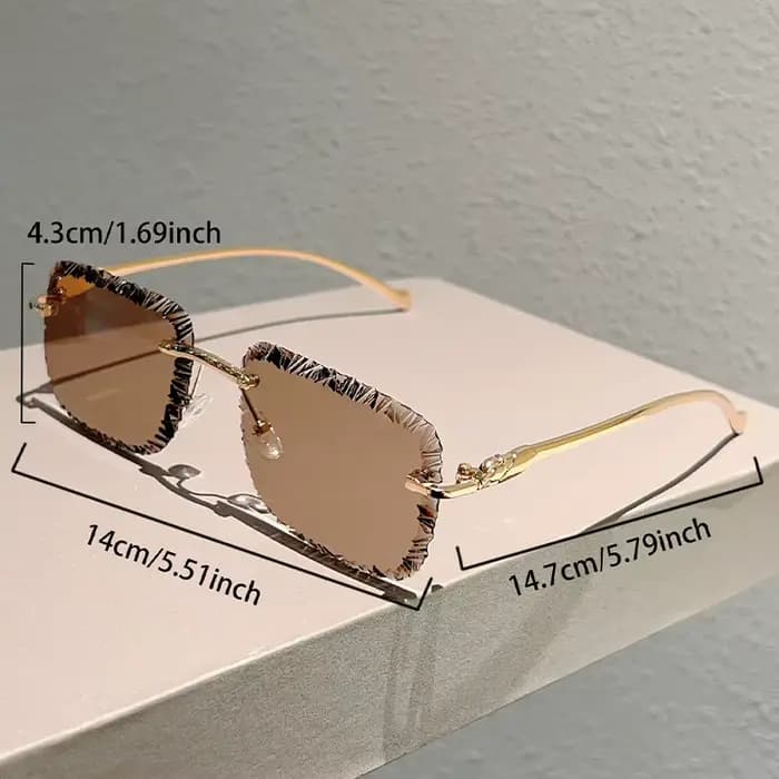 Lunettes de soleil carrées sans monture pour hommes