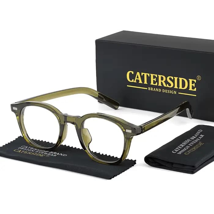 Caterside Vintage carré plaine verre lunettes hommes femmes TR90 cadre haute qualité