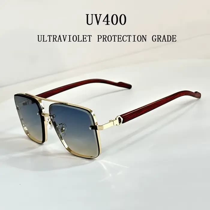 Lunettes de soleil carrées en bois pour hommes et femmes