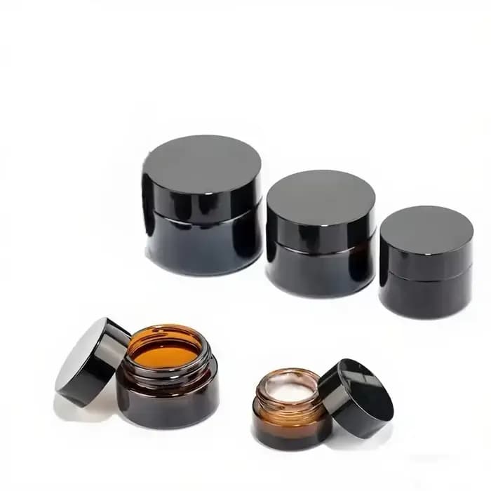 Bouteilles de crème en verre rechargeables de 60g, bouchon, récipients vides pour crèmes et lotions pour le visage, idéales pour les produits de soins de la peau
