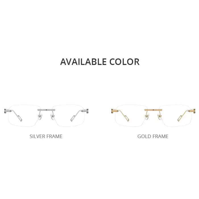 Lunettes carrées sans monture pour hommes