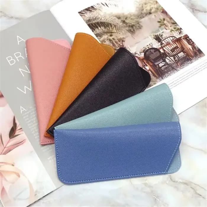 Pochette de protection pour lunettes en cuir PU souple