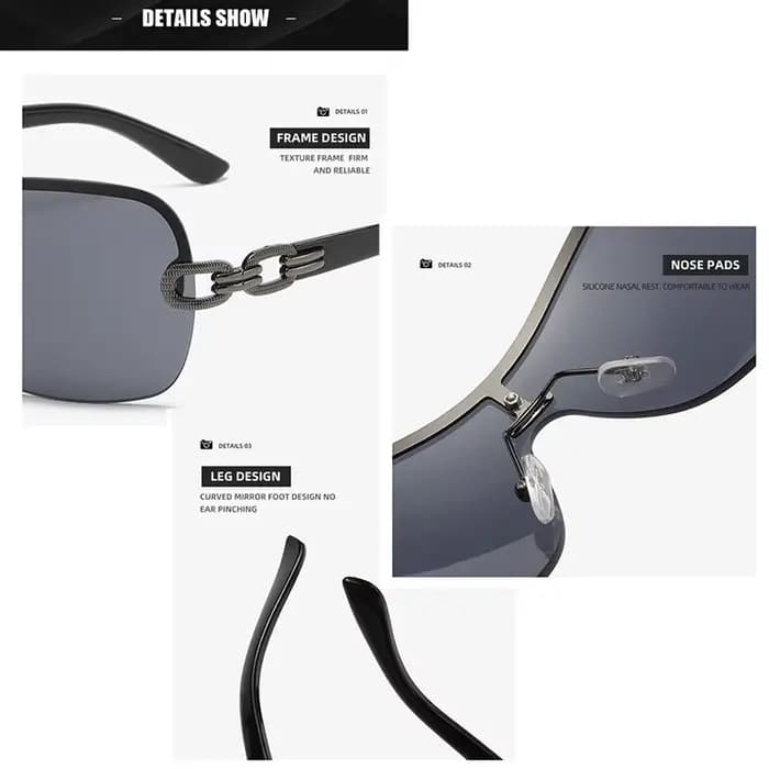Lunettes de soleil à double anneau pour hommes et femmes
