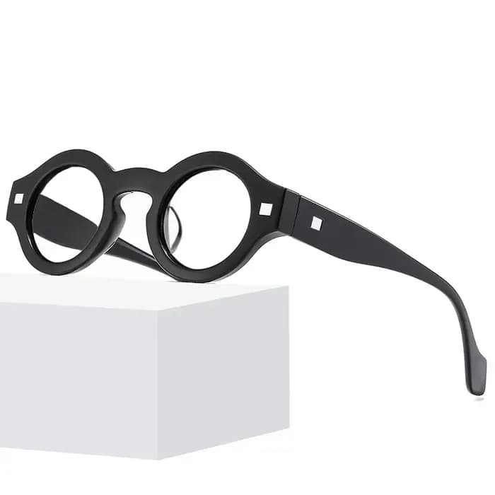 Lunettes de soleil rétro turquoise à monture ronde pour hommes