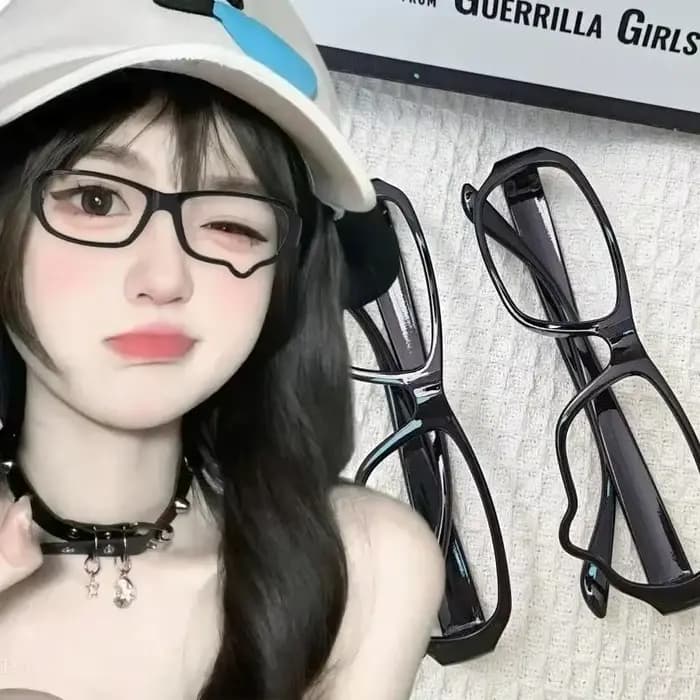 Lunettes de cosplay en forme de larme unisexe sans verres