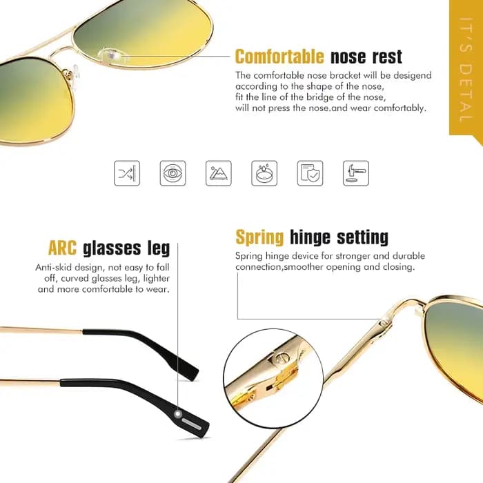 Top marque pilote lunettes de soleil photochromiques hommes polarisées jour nuit conduite