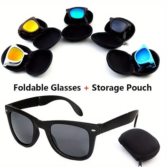 Lunettes de soleil portables et pliables avec étui