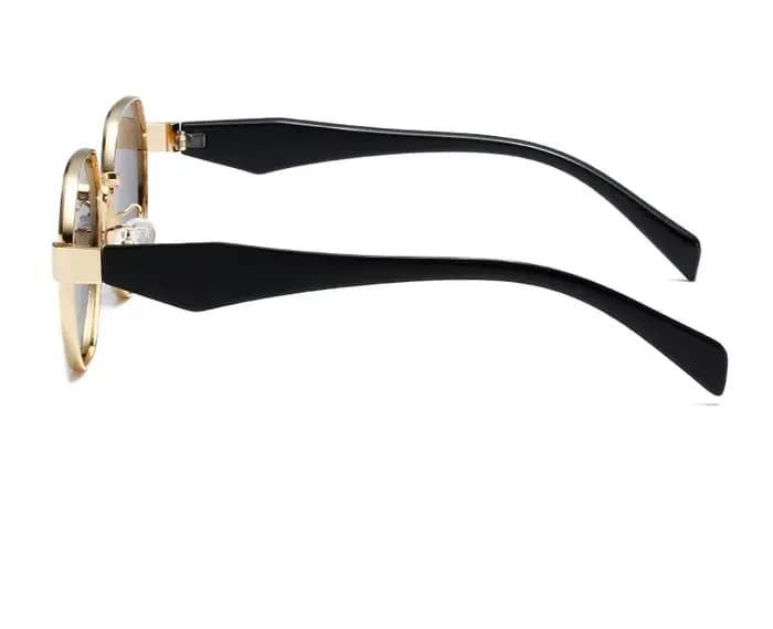 Lunettes de soleil rétro à monture polygonale en métal pour hommes et femmes