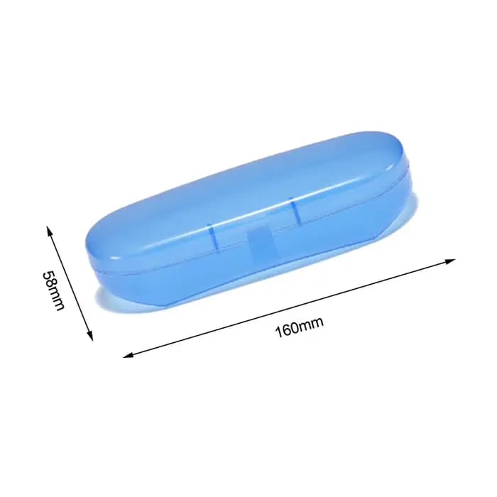 Étui à lunettes transparent bleu