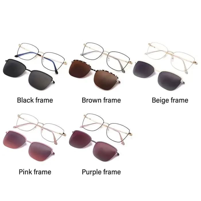 Lunettes de soleil à clipser avec monture en métal