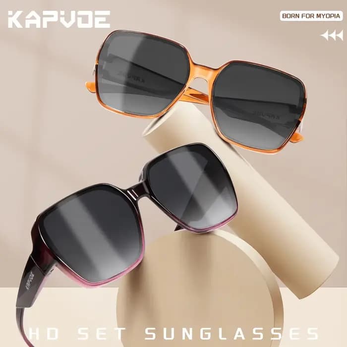 Kapvoe myope lunettes de soleil carrées polarisées hommes photochromiques cyclisme ajustement