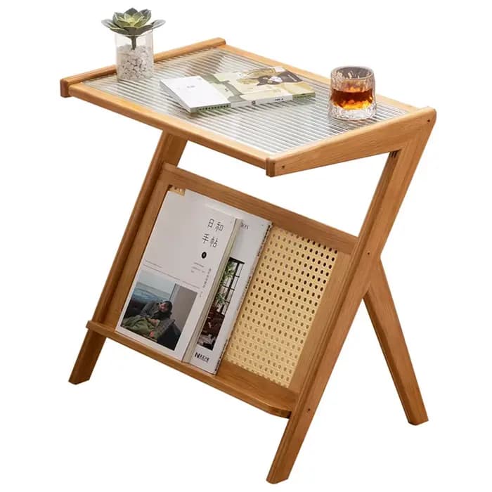 Table basse en bois Simple, Table d'appoint de chevet, Table basse en verre, bureau d'angle, décoration de la maison, petit appartement, meubles de thé