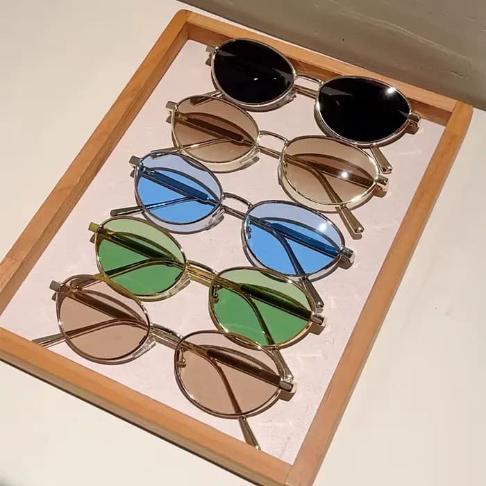 Lunettes de soleil ovales Fashion Ocean Lenses pour femmes et hommes
