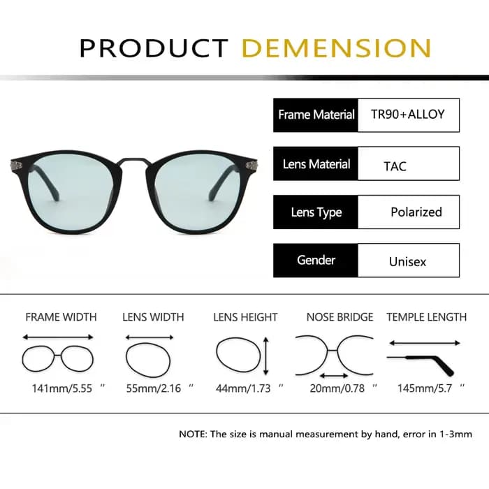 Italie Design lunettes de soleil polarisées pour hommes TR90 ultraléger Vintage rond femmes nuances UV400