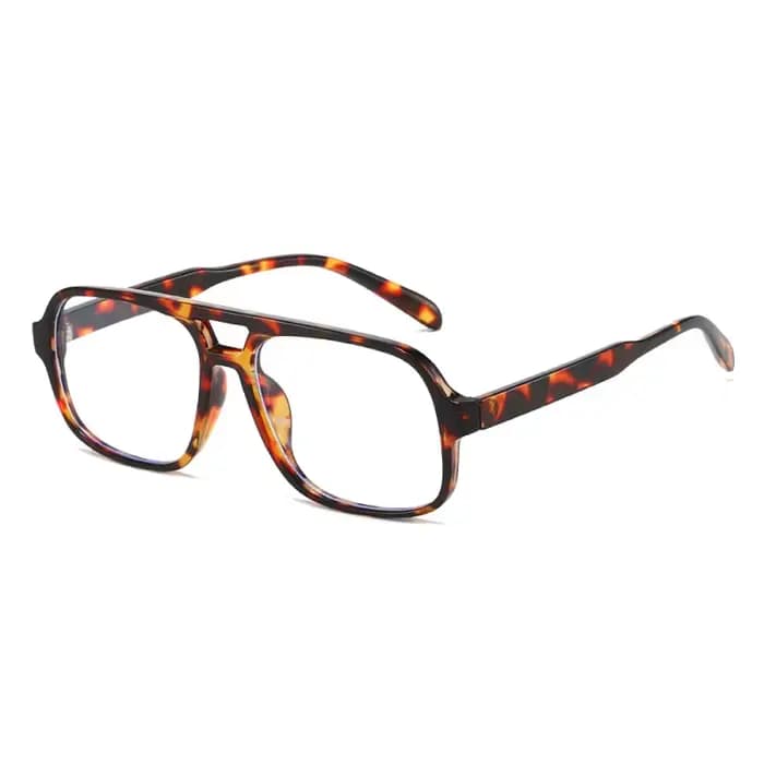 Lunettes de soleil aviateur à double faisceau à grande monture à la mode