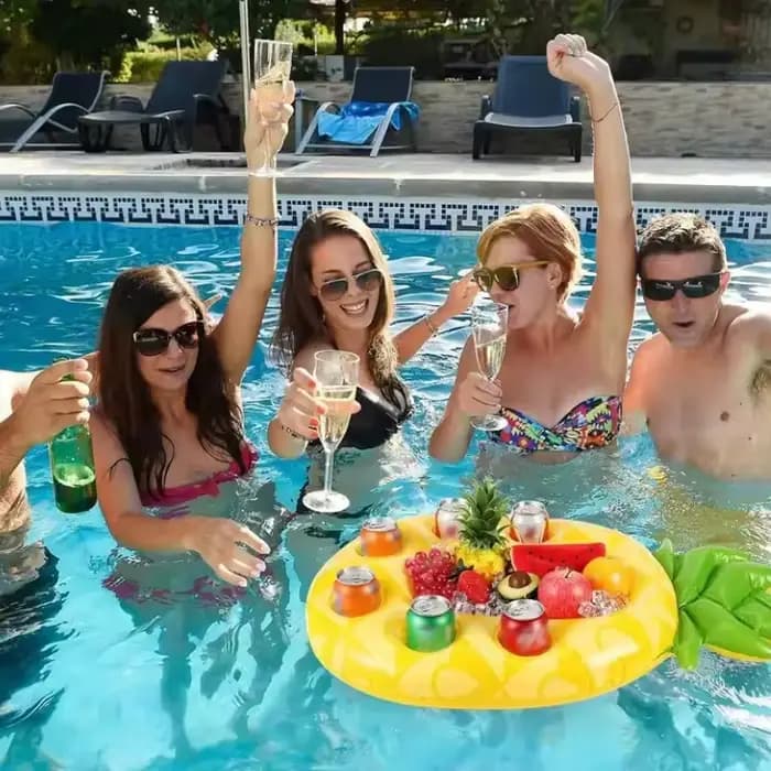 Porte-boissons gonflable flottant pour piscine, accessoire de fête, porte-gobelets flottants pour adultes et enfants, décoration flottante pour piscine et plage
