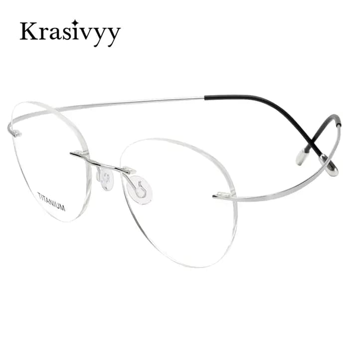 Krasivyy rond sans monture lunettes cadre hommes ultraléger myopie Prescription