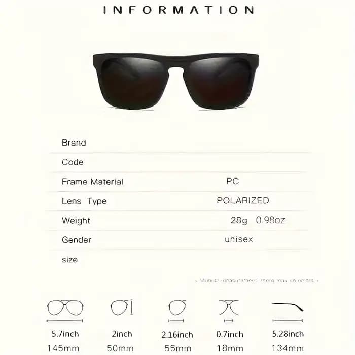 Lunettes de soleil polarisées carrées