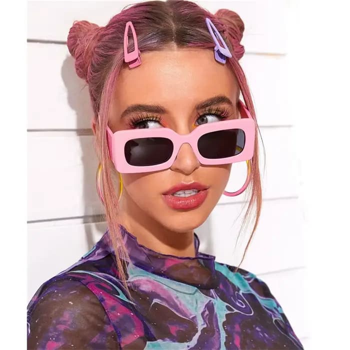 Lunettes de soleil rectangulaires à grande monture pour femmes