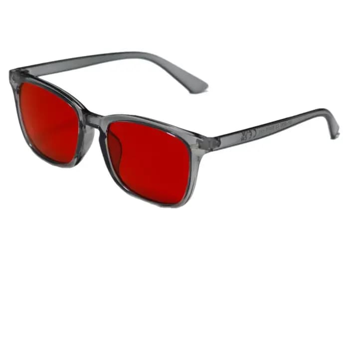 Lunettes carrées pour hommes au style unique avec verres rouges et fonction anti-lumière bleue